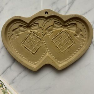 Brown bag double heart cookie art cookie/butter mold